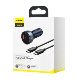 Ładowarka samochodowa Baseus do laptopa/telefonu USB-C/USB