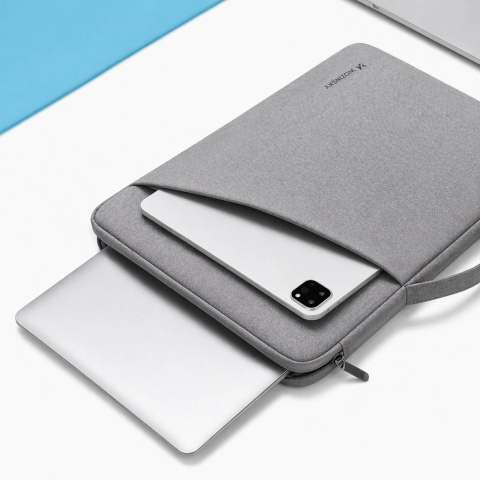 Etui Torba Na Laptop 14" Z Chowaną Rączką Szara
