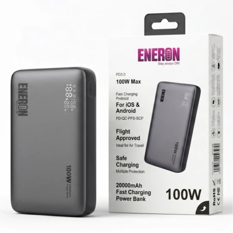 Powerbank ENERON 100W 20000mAh + kabel USB-C 100W 50 cm